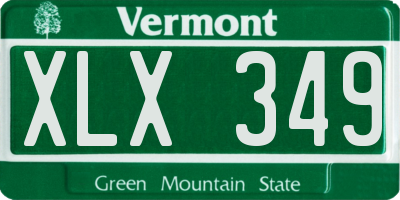VT license plate XLX349