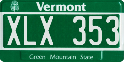 VT license plate XLX353