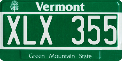 VT license plate XLX355