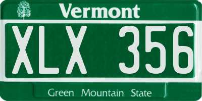 VT license plate XLX356