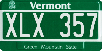 VT license plate XLX357