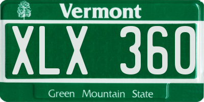 VT license plate XLX360