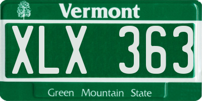VT license plate XLX363