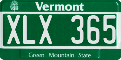 VT license plate XLX365