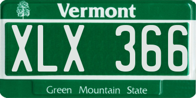 VT license plate XLX366