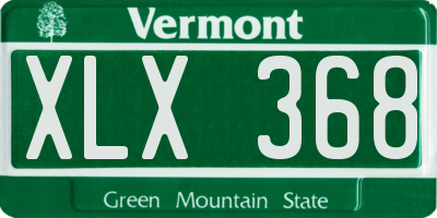VT license plate XLX368