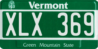 VT license plate XLX369