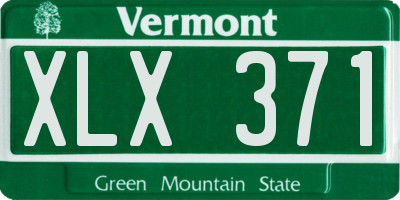 VT license plate XLX371