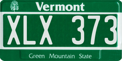 VT license plate XLX373