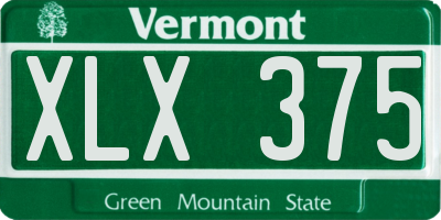 VT license plate XLX375