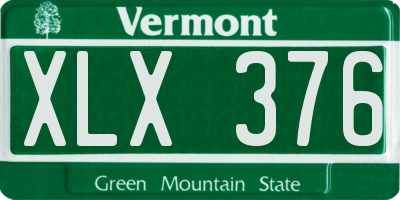 VT license plate XLX376
