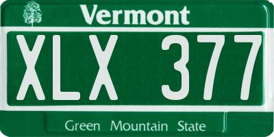 VT license plate XLX377