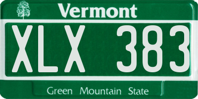 VT license plate XLX383