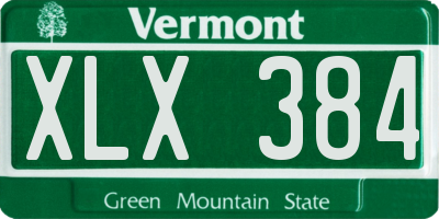 VT license plate XLX384