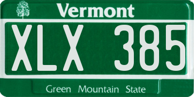 VT license plate XLX385