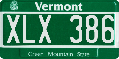 VT license plate XLX386