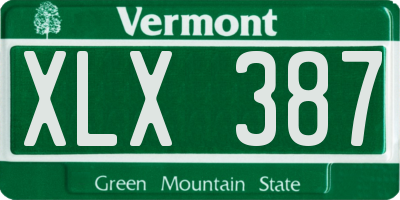 VT license plate XLX387