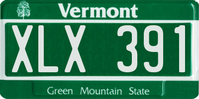 VT license plate XLX391
