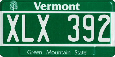 VT license plate XLX392