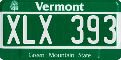 VT license plate XLX393