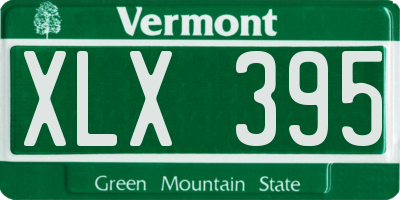 VT license plate XLX395