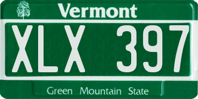 VT license plate XLX397