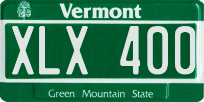 VT license plate XLX400