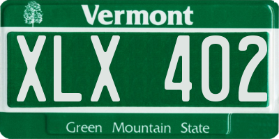 VT license plate XLX402