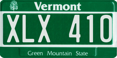 VT license plate XLX410