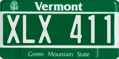VT license plate XLX411