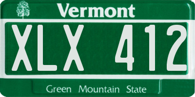 VT license plate XLX412