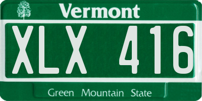 VT license plate XLX416