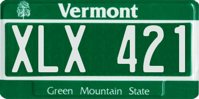 VT license plate XLX421