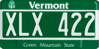 VT license plate XLX422