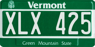 VT license plate XLX425