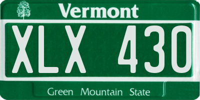 VT license plate XLX430
