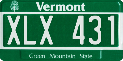 VT license plate XLX431