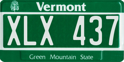 VT license plate XLX437