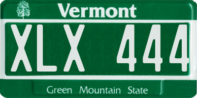 VT license plate XLX444