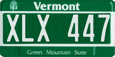 VT license plate XLX447