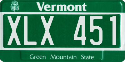 VT license plate XLX451