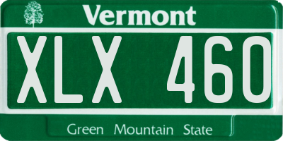 VT license plate XLX460