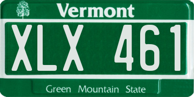 VT license plate XLX461