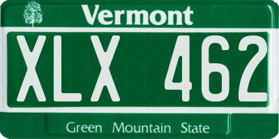 VT license plate XLX462