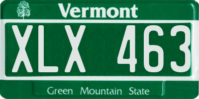 VT license plate XLX463