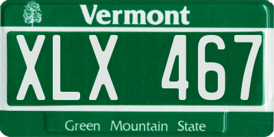 VT license plate XLX467