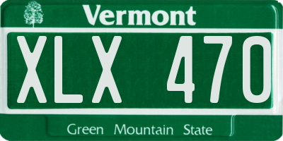 VT license plate XLX470