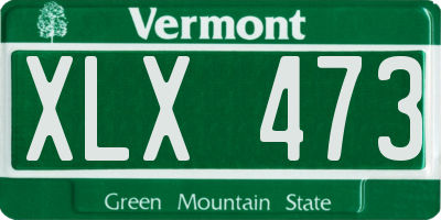 VT license plate XLX473