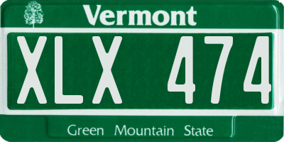 VT license plate XLX474