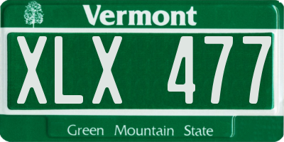 VT license plate XLX477